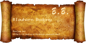 Blauhorn Bodony névjegykártya