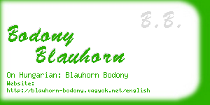 bodony blauhorn business card